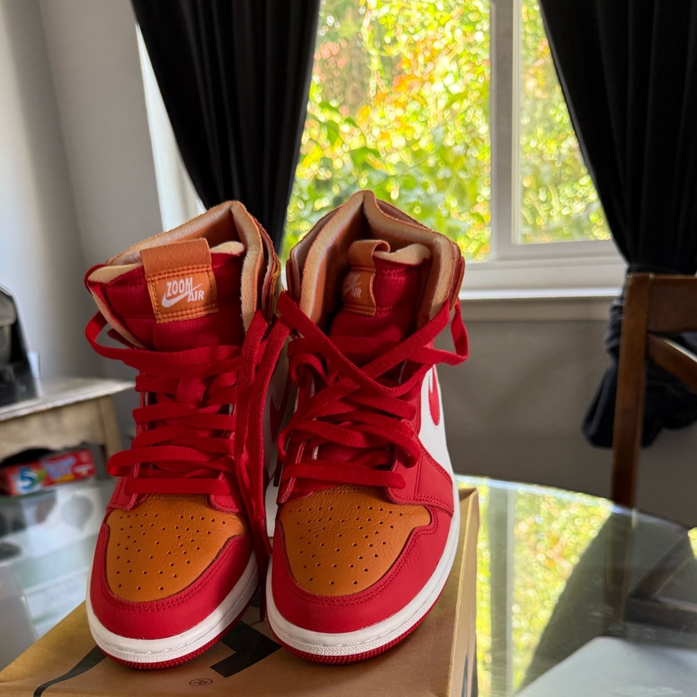 Nike women Red and Orange High-Top Sneakers